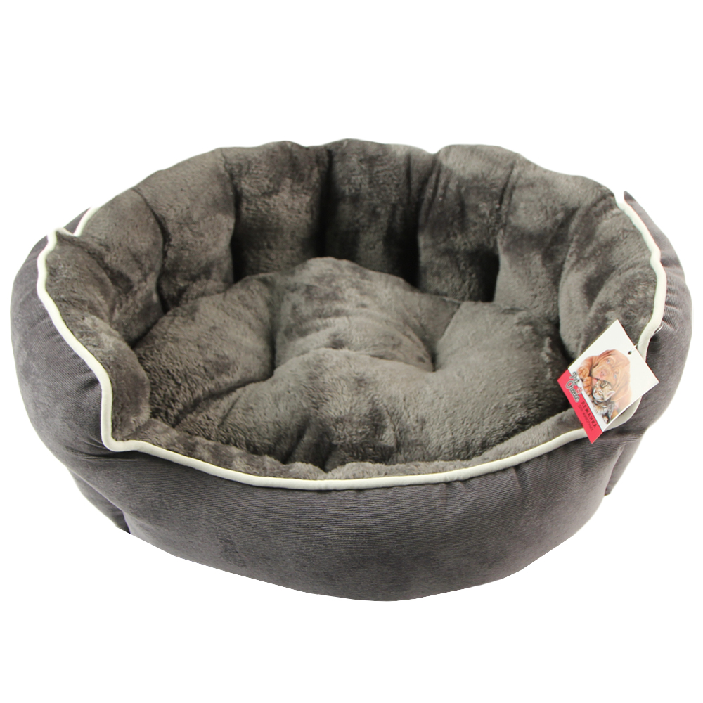 

Лежанка для кошек и собак Pet Choice текстиль, искусственный мех 59x68x22см серый