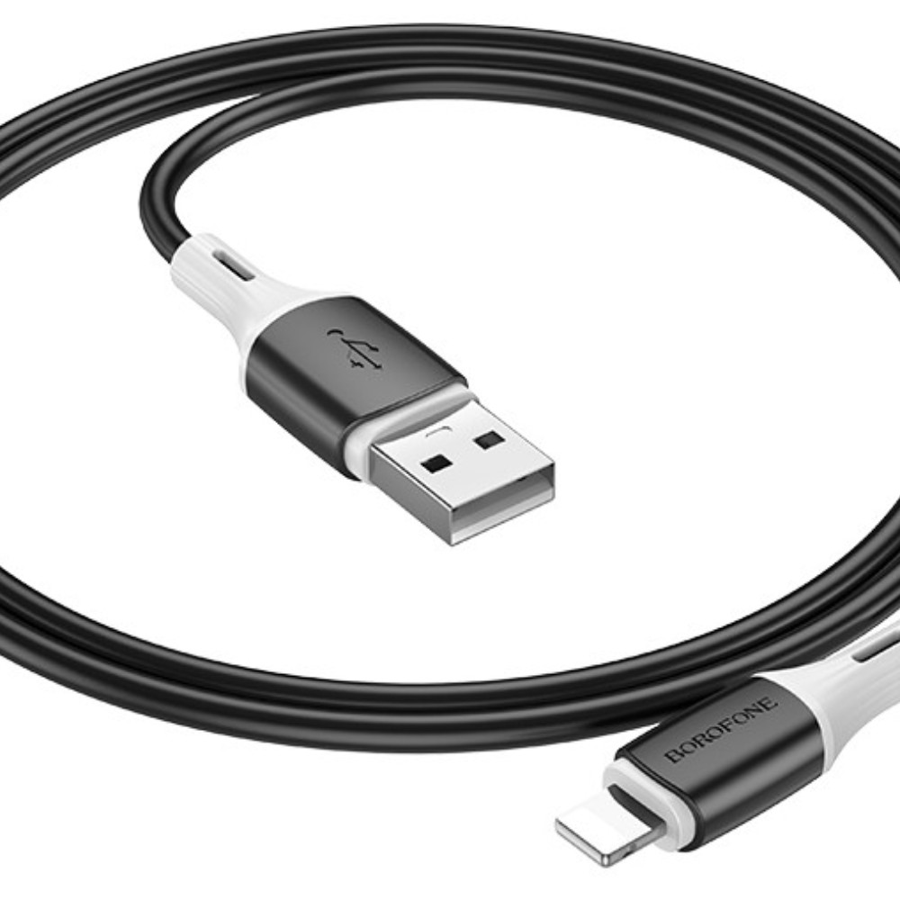 

Кабель USB Borofone BX79 2.4A для Lightning 8-pin силикон 1м Black, BX79i