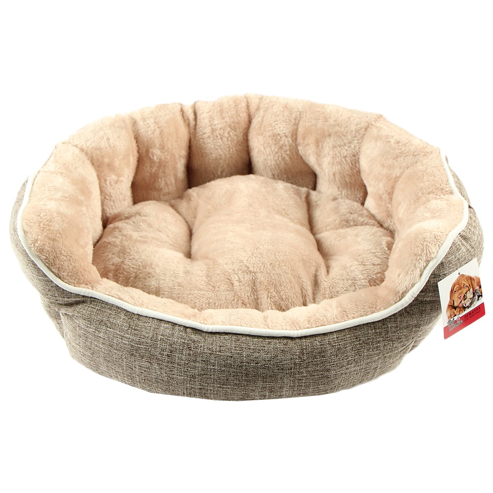 

Лежанка для кошек и собак Pet Choice текстиль, искусственный мех 50x50x20см бежевый