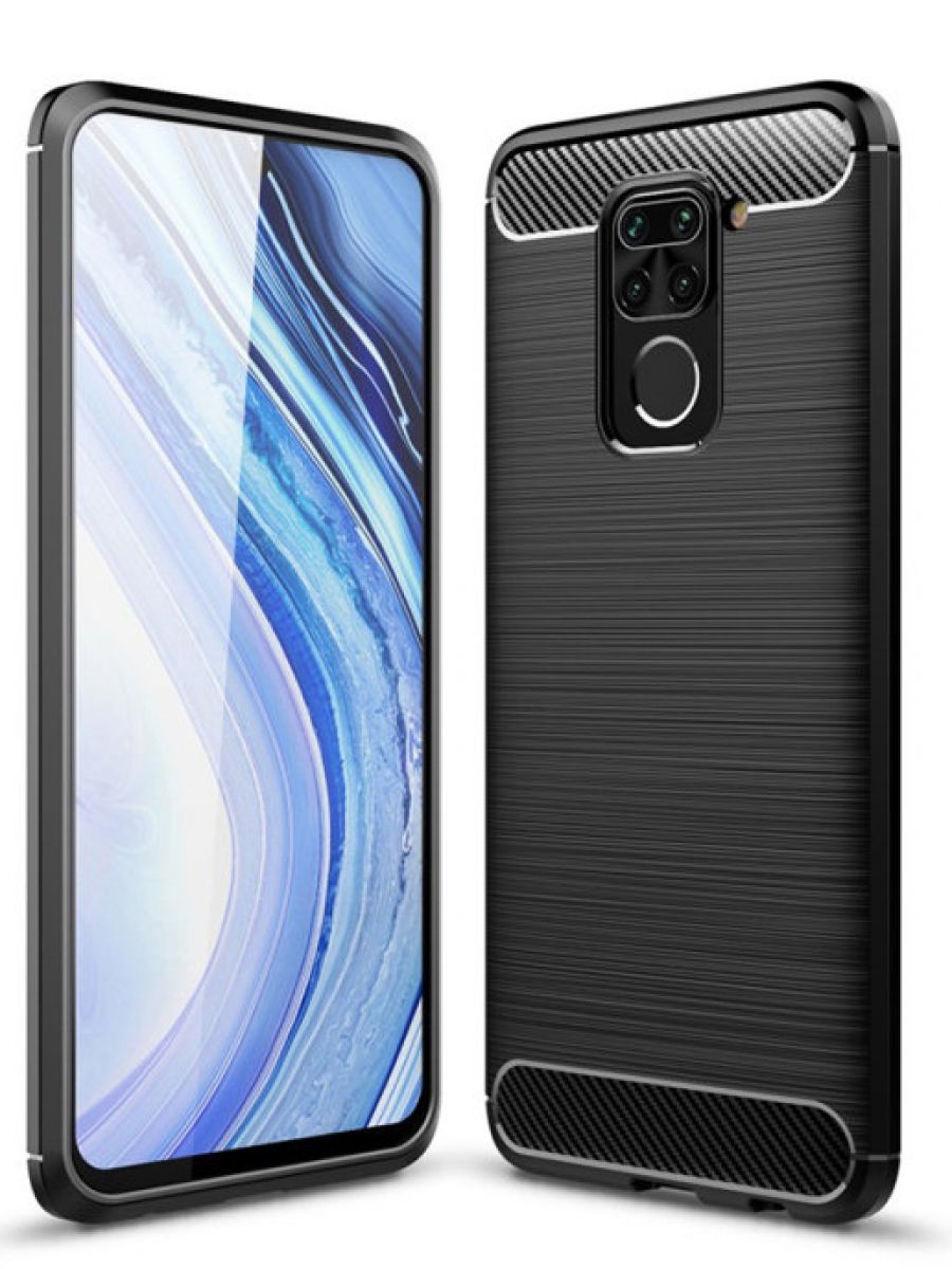 

Brodef Carbon Силиконовый чехол для Xiaomi Redmi Note 9 черный