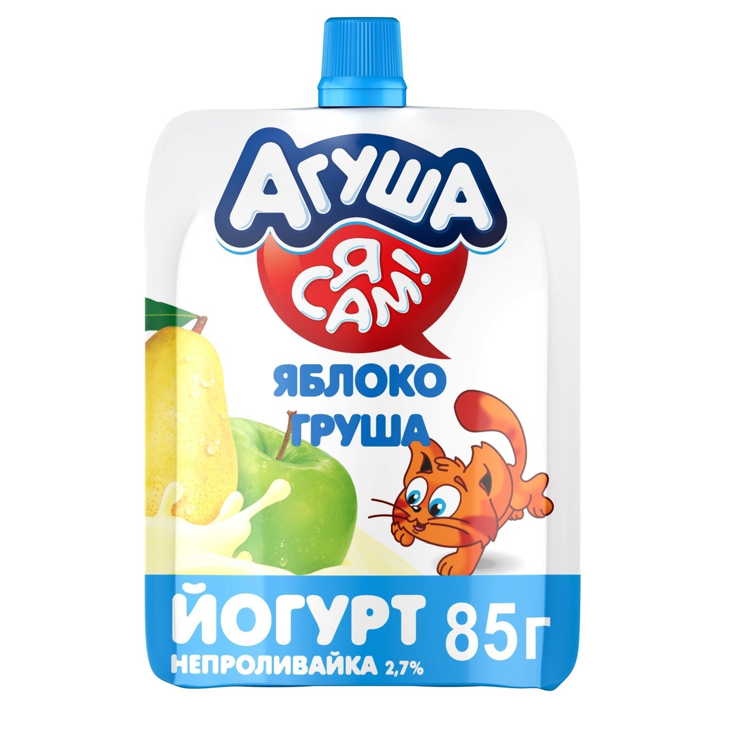 

Питьевой йогурт Агуша Я Сам непроливайка яблоко - груша с 3 лет 2,7% 85 г бзмж