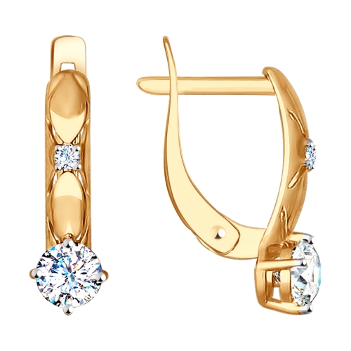 

Серьги из красного золота ЯХОНТ Золотой 162236, фианит, 162236