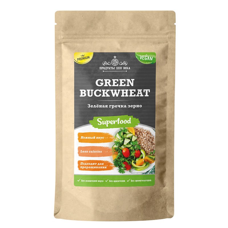 

Зеленая гречка Продукты XXII века Green Buckwheat зерно
