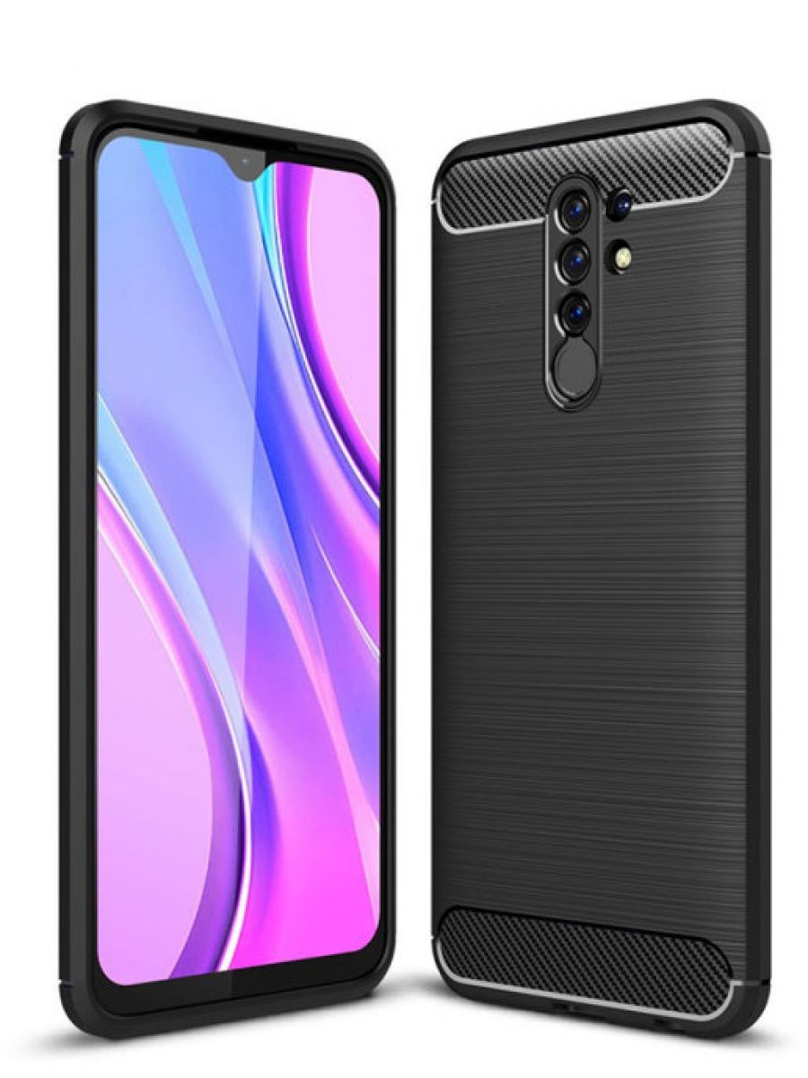 

Brodef Carbon Силиконовый чехол для Xiaomi Redmi 9 черный
