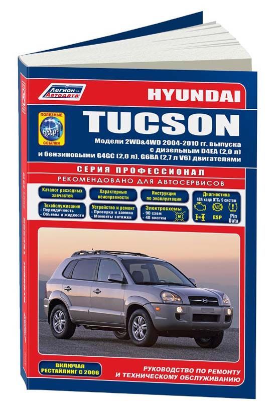 

Hyundai Tucson 2004-10 бенз G4GC (2,0) G6BA (2,7) и диз D4EA (2,0) серия Профессионал