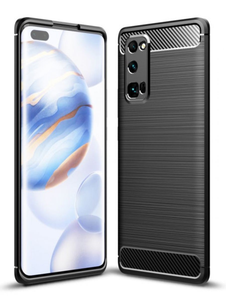 

Brodef Carbon Силиконовый чехол для Honor 30 Pro черный