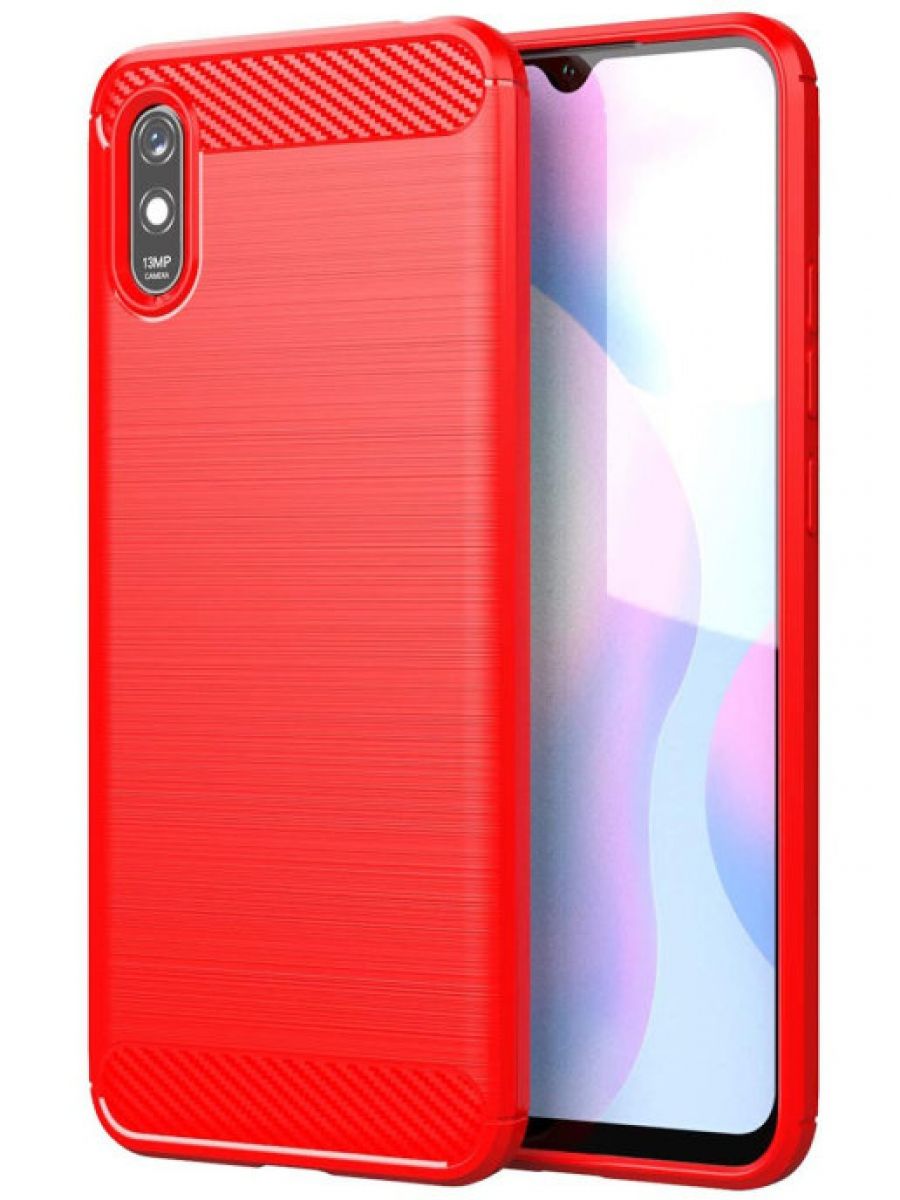 

Brodef Carbon Силиконовый чехол для Xiaomi Redmi 9A красный