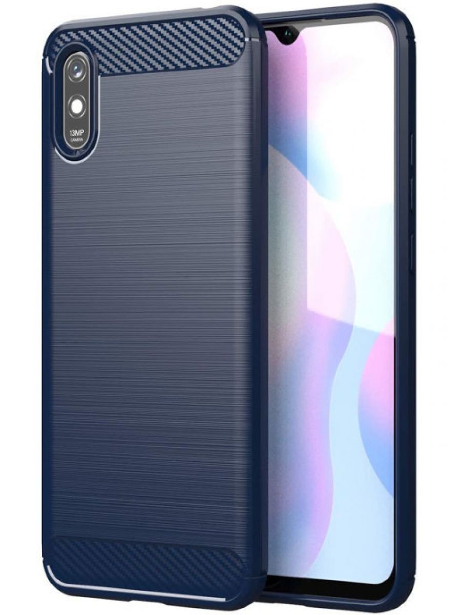

Brodef Carbon Силиконовый чехол для Xiaomi Redmi 9A синий