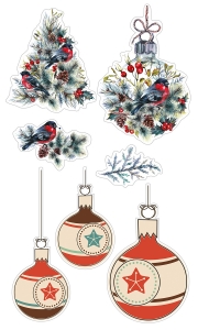 

НАКЛЕЙКИ ДЕКОРАТИВНЫЕ ВИНИЛОВЫЕ Divino Sticky Снегири, Красный;зеленый;бежевый