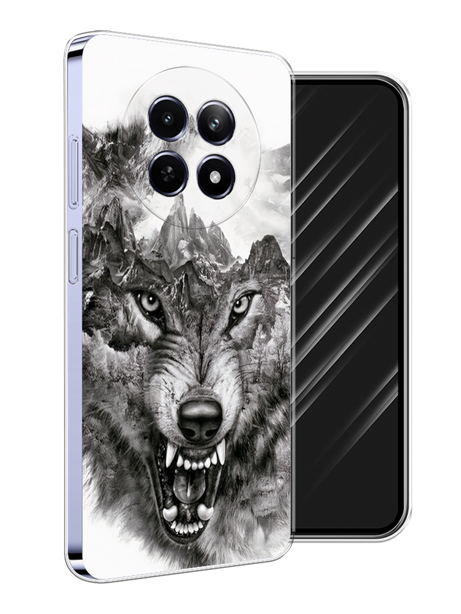 

Чехол Awog на Realme 12 5G "Волк в горах", Серый;белый;бежевый, 2516450-1