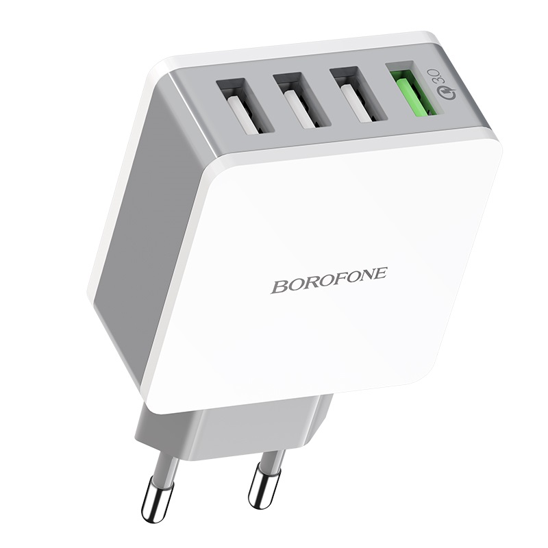 фото Сетевое зарядное устройство borofone ba43a, 4xusb, 3,4 a, white