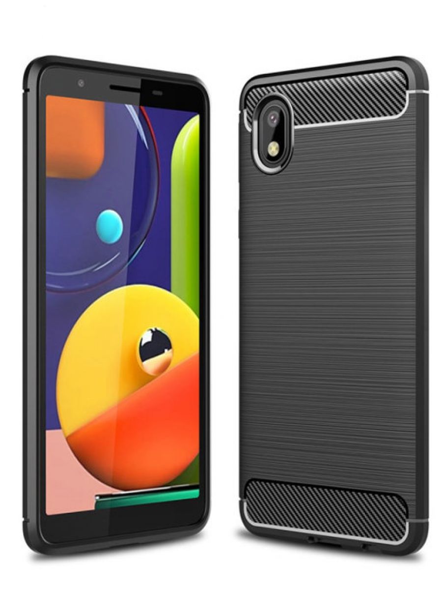 

Brodef Carbon Силиконовый чехол для Samsung Galaxy A01 Core черный