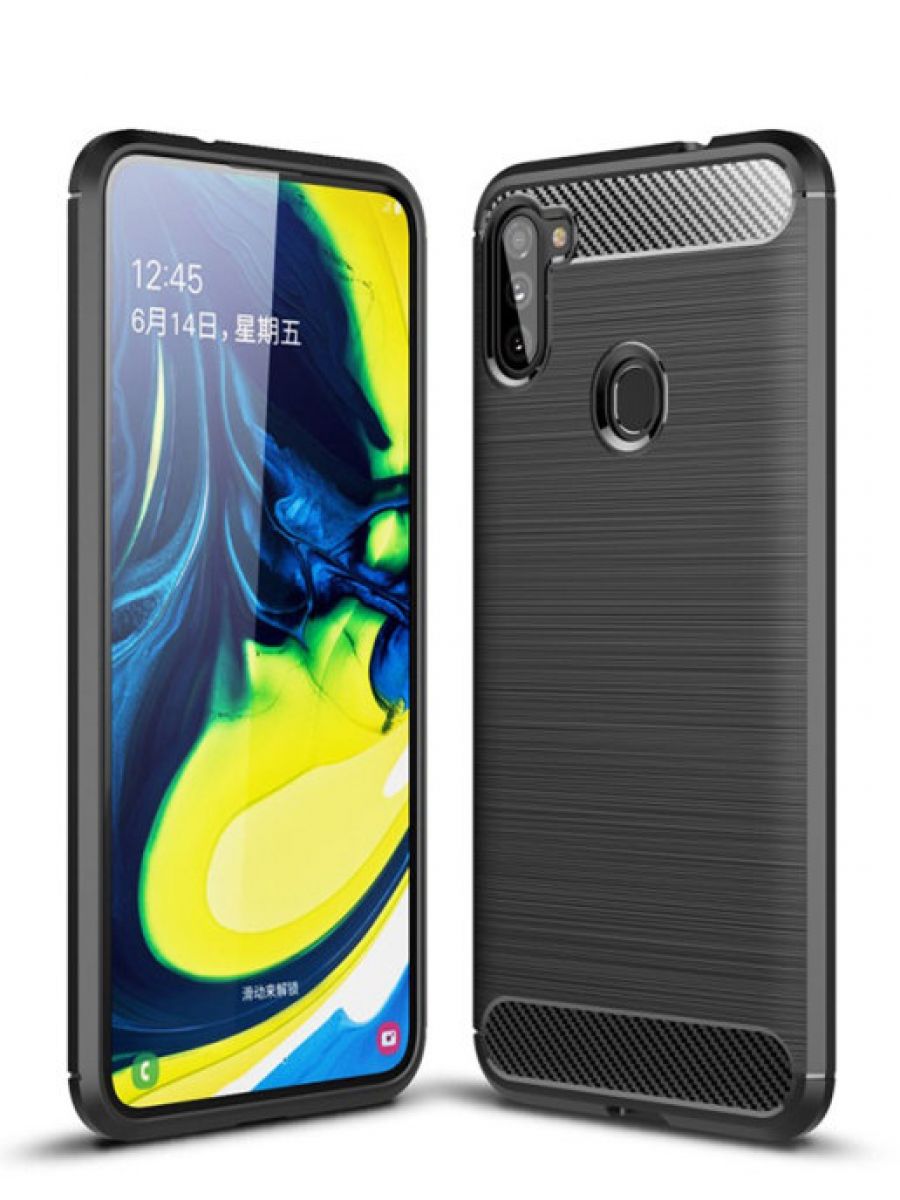 

Brodef Carbon Силиконовый чехол для Samsung Galaxy A11 черный