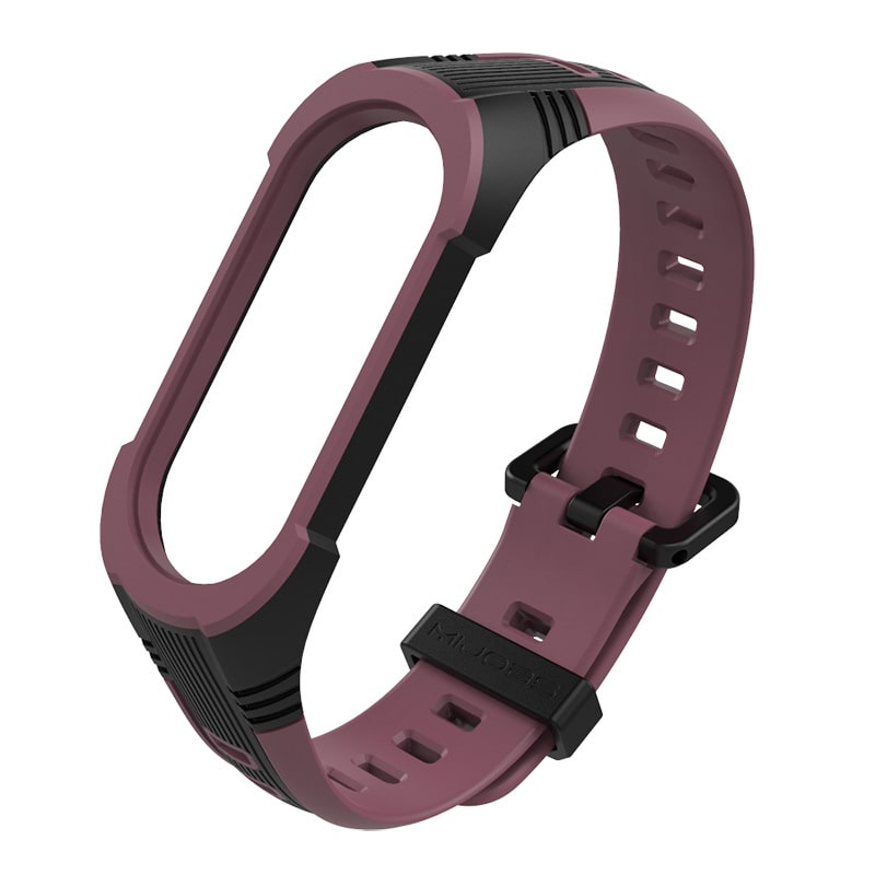 

Ремешок Mijobs Silica Gel-Color для Xiaomi Mi Band 5 / Mi Band 5 NFC (бордовый/черный), Silica Gel-Color