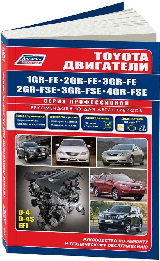 

Книга Toyota двигатели 1GR-FE (4,0) 2GR-FE (3,5) 3GR-FE (3,0) 2GR-FSE (3,5 D-4S) 3GR-FS...