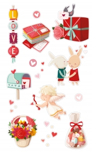 

НАКЛЕЙКИ ДЕКОРАТИВНЫЕ ВИНИЛОВЫЕ Divino Sticky Романтика, Красный;зеленый;бежевый