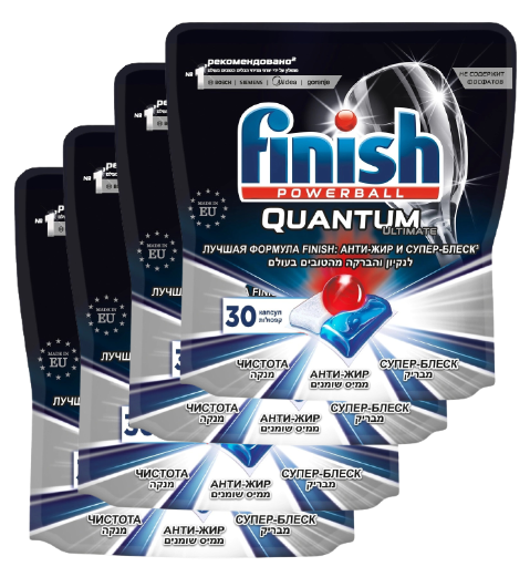 фото Капсулы для посудомоечной машины finish quantum ultimate, 30шт х 4 упаковки