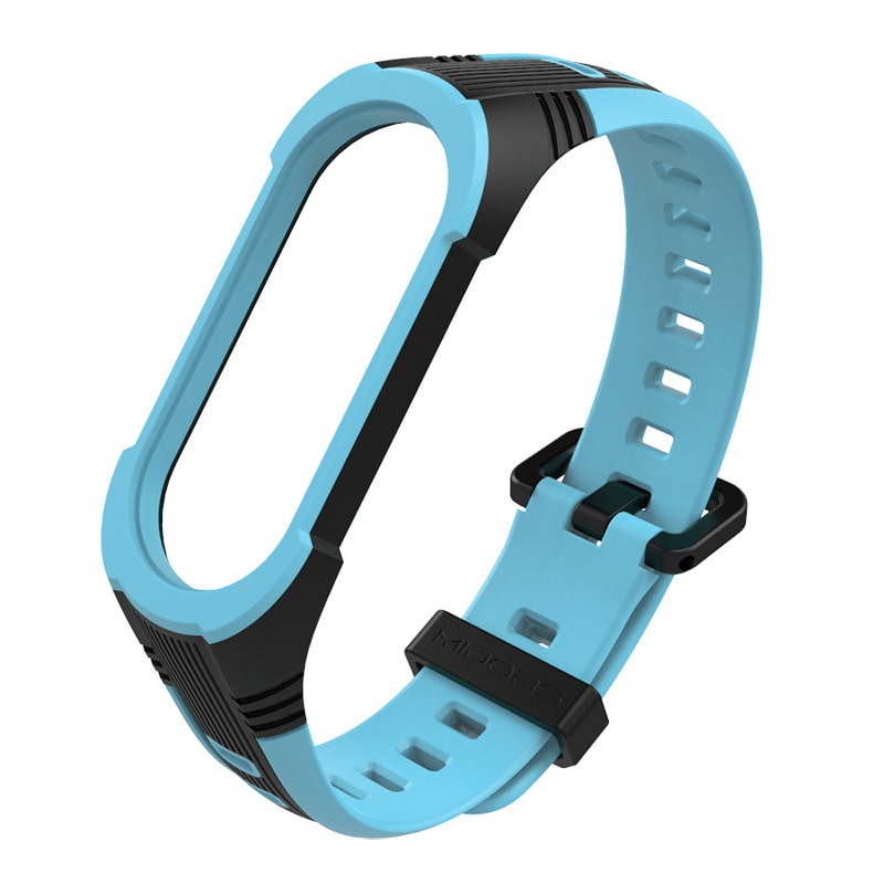 

Ремешок Mijobs Silica Gel-Color для Xiaomi Mi Band 5 / Mi Band 5 NFC (голубой/черный), Silica Gel-Color