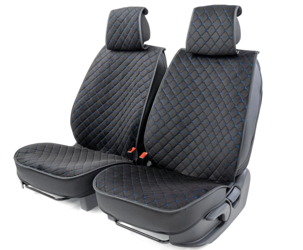 

Каркасные накидки на передние сиденья "Car Performance", 2 шт., алькантара CUS-2012 BK/BL, Черный;синий