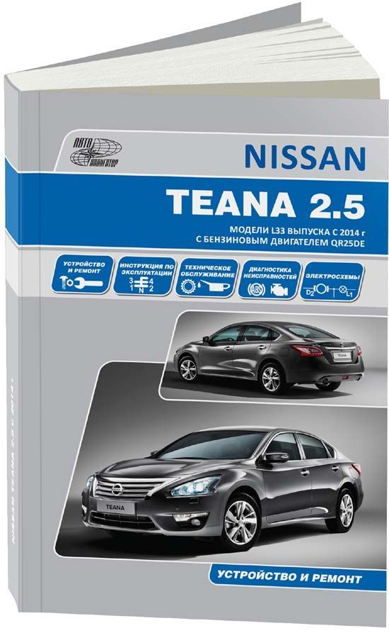 

Nissan Teana L33 с 2014 с бензиновым двигателем QR25DE (2,5 л). Руководство по ре...