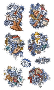 

НАКЛЕЙКИ ДЕКОРАТИВНЫЕ ВИНИЛОВЫЕ Divino Sticky Зимние узоры, Голубой;коричневый;бежевый