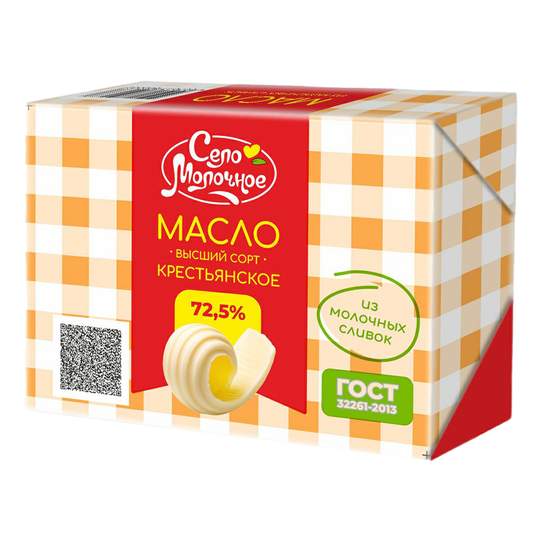 

Сливочное масло Село молочное 72,5% БЗМЖ 150 г