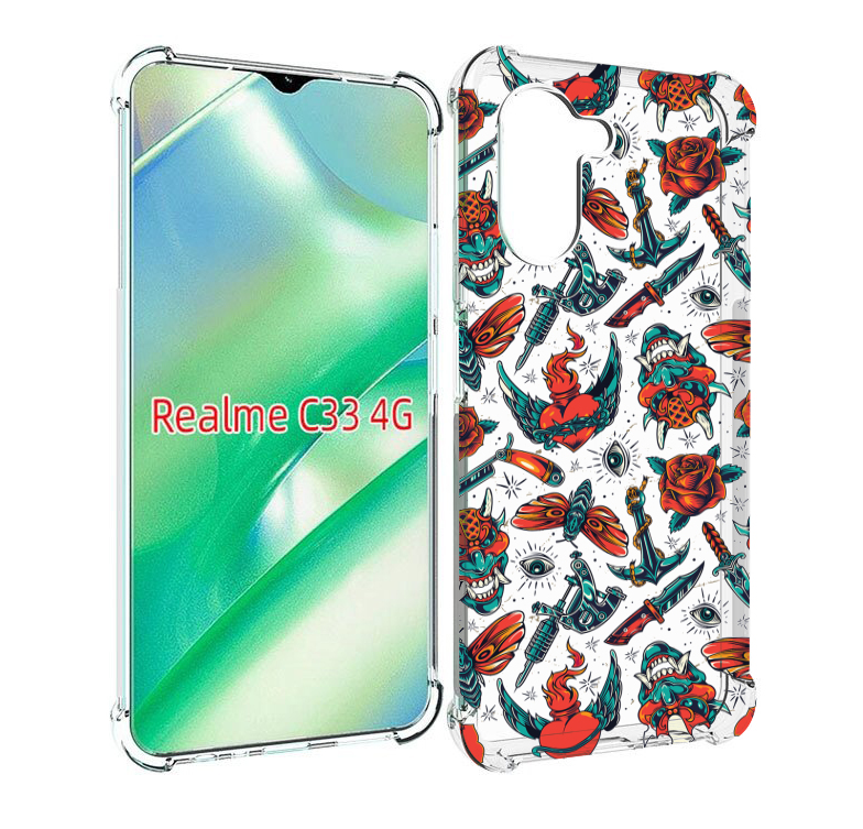 

Чехол MyPads олд-скул-пак для Realme C33 4G, Прозрачный, Tocco