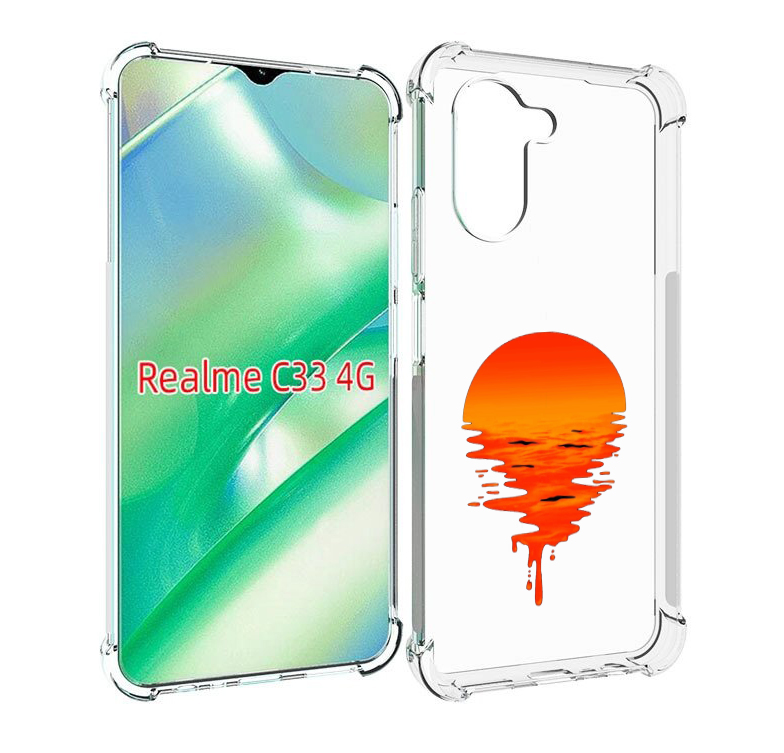 

Чехол MyPads оранжевый закат на воде для Realme C33 4G, Прозрачный, Tocco