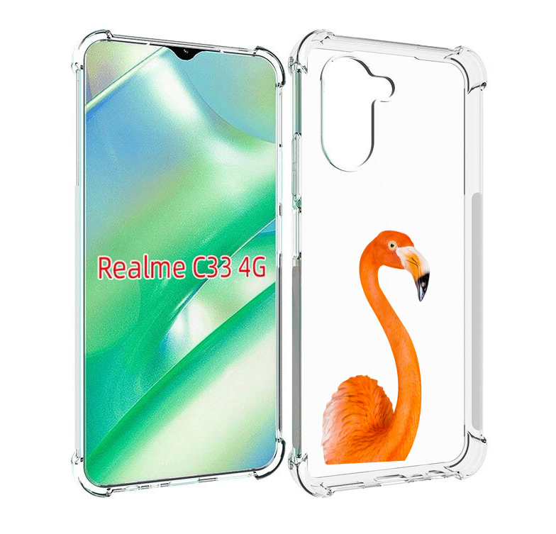 

Чехол MyPads оранжевый-фламинго для Realme C33 4G, Прозрачный, Tocco