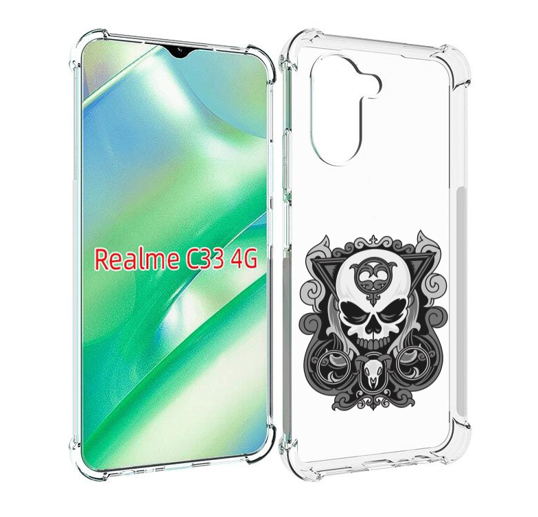 

Чехол MyPads орнамент-на-черепе для Realme C33 4G, Прозрачный, Tocco