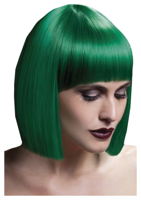 фото Зеленый парик со стрижкой прямой боб fever