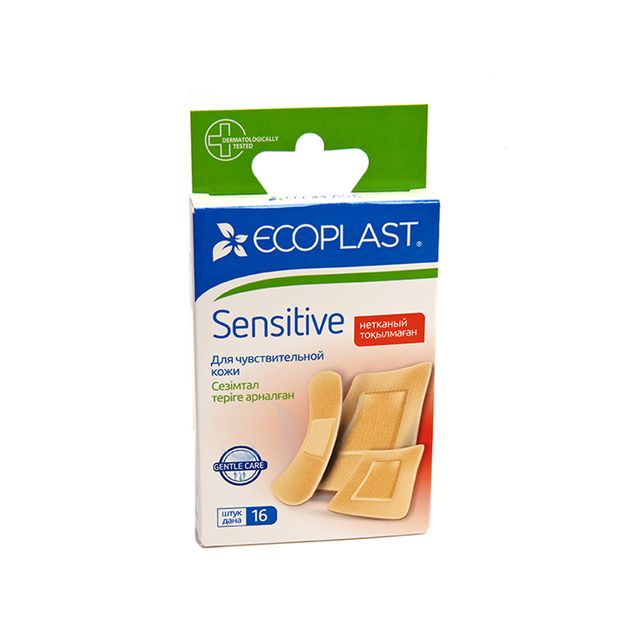 Набор пластырей медицинских Sensitive 16 шт., Ecoplast  - купить со скидкой