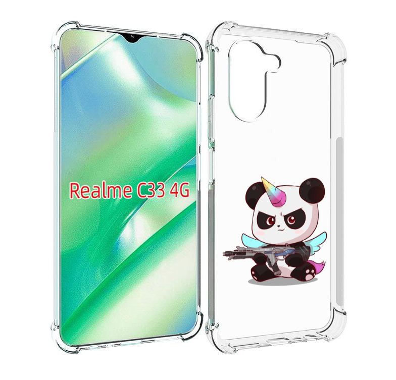 

Чехол MyPads панда-единорог детский для Realme C33 4G, Прозрачный, Tocco