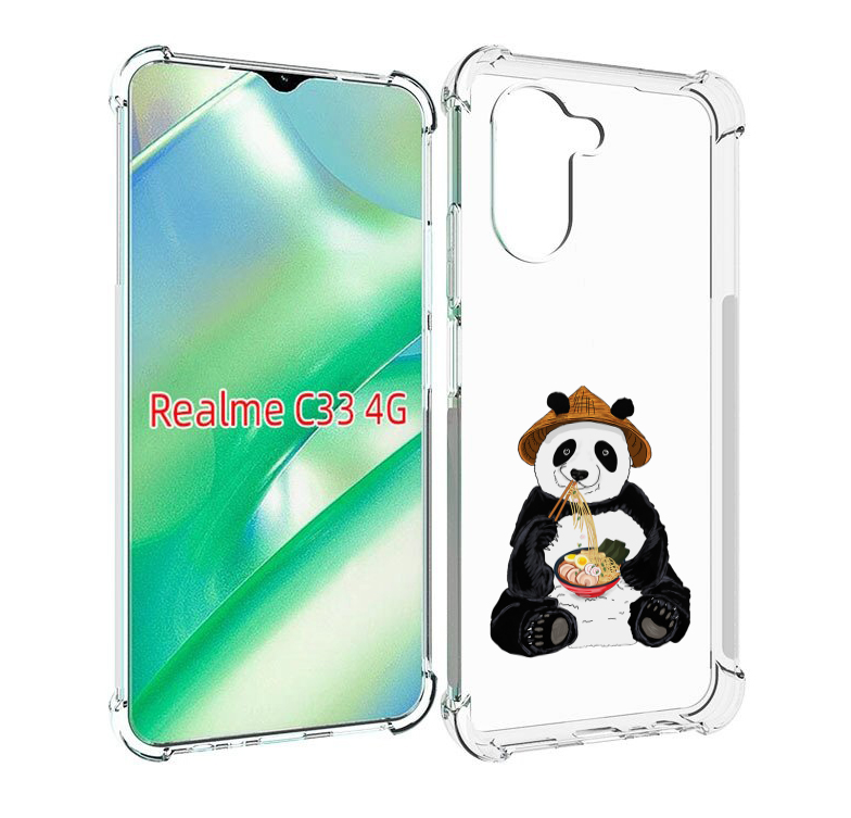 

Чехол MyPads панда-любит-лапшу для Realme C33 4G, Прозрачный, Tocco