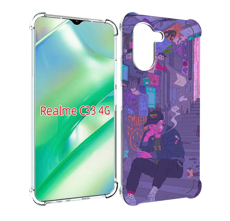 

Чехол MyPads парень в подъезде мультик для Realme C33 4G, Прозрачный, Tocco