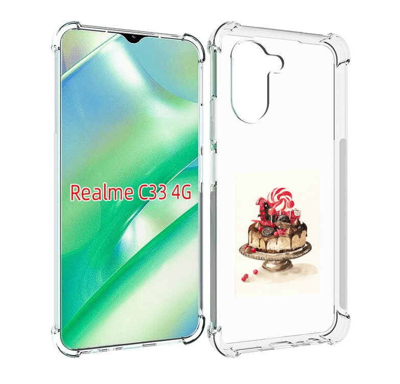 

Чехол MyPads вкусный торт для Realme C33 4G, Прозрачный, Tocco