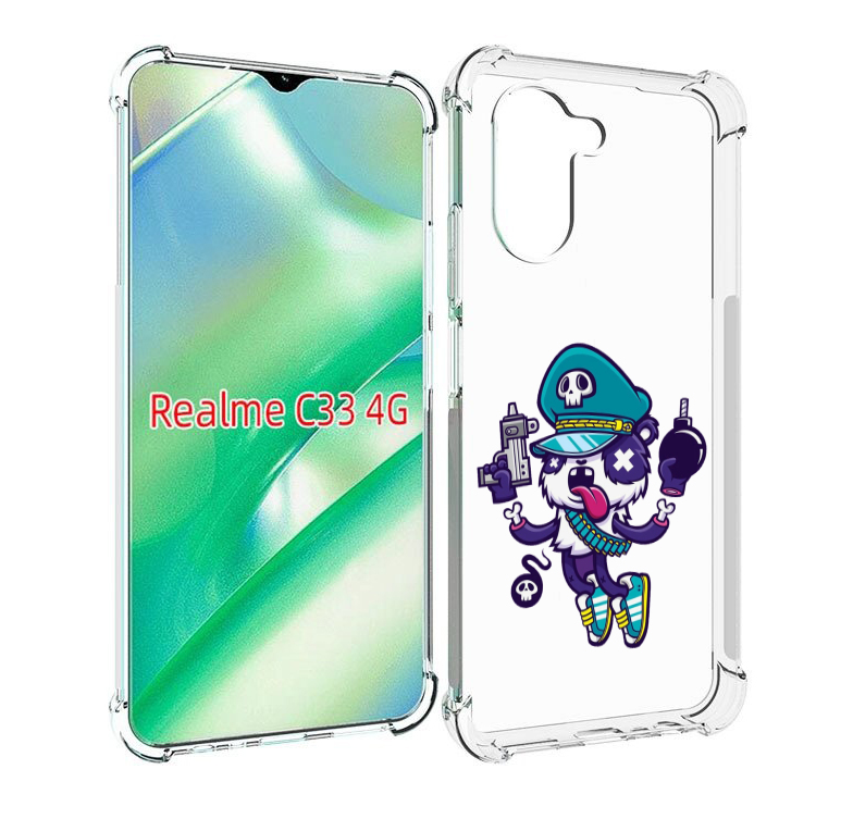

Чехол MyPads персонаж с пистолетом и бомбочкой для Realme C33 4G, Прозрачный, Tocco