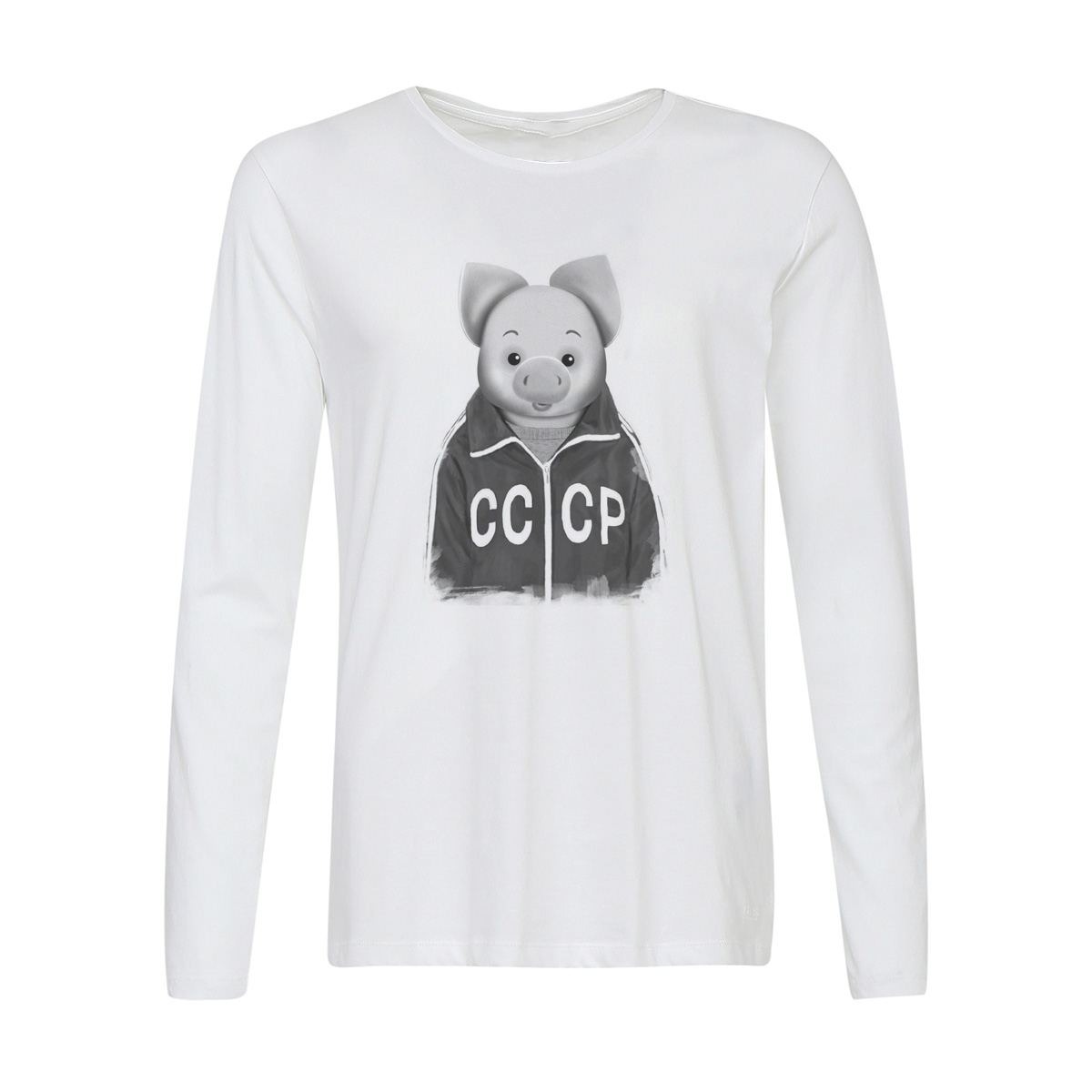 

Лонгслив CoolPodarok СССР Пятачок, Белый, 56w01550