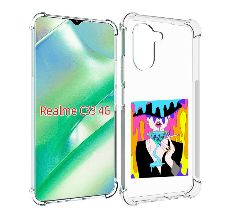 

Чехол MyPads плавленая девушка акварель женский для Realme C33 4G, Прозрачный, Tocco