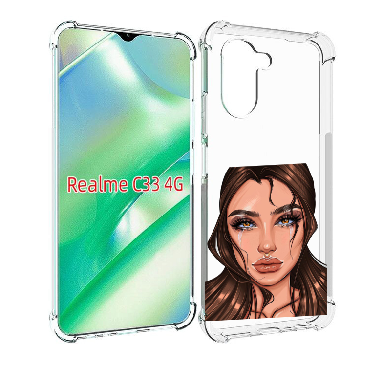 

Чехол MyPads плачущая-девушка женский для Realme C33 4G, Прозрачный, Tocco