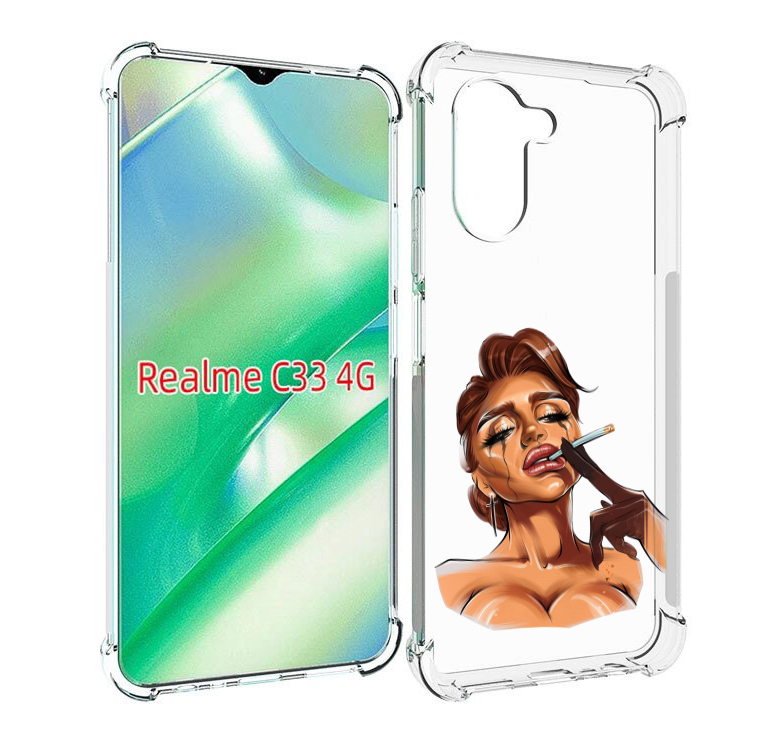 

Чехол MyPads плачущая-девушка-с-сигаретой женский для Realme C33 4G, Прозрачный, Tocco