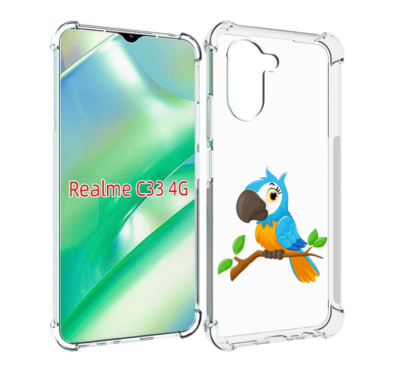 

Чехол MyPads попугайчик детский для Realme C33 4G, Прозрачный, Tocco