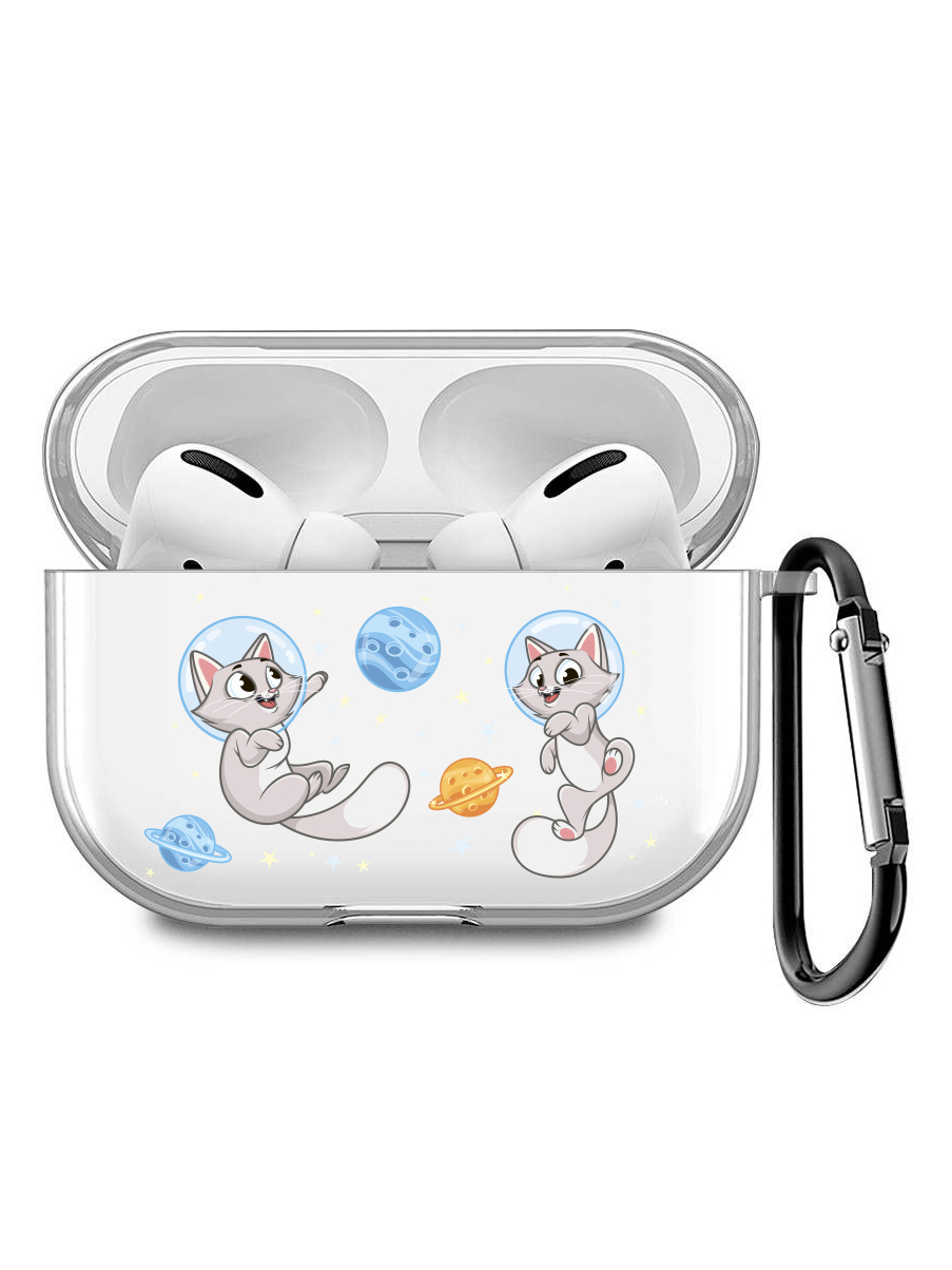 

Силиконовый чехол для наушников Apple AirPods Pro с принтом "CosmoCats", Прозрачный;белый;серый;черный, 200008679