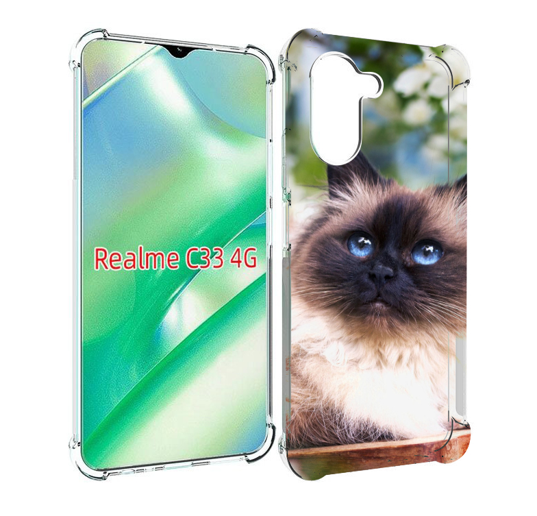 Чехол MyPads порода кошка Бирман для Realme C33 4G