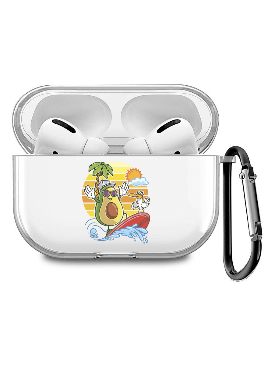 

Силиконовый чехол для наушников Apple AirPods Pro с принтом "Avocado Surfer", Прозрачный;желтый;зеленый;черный, 200008679