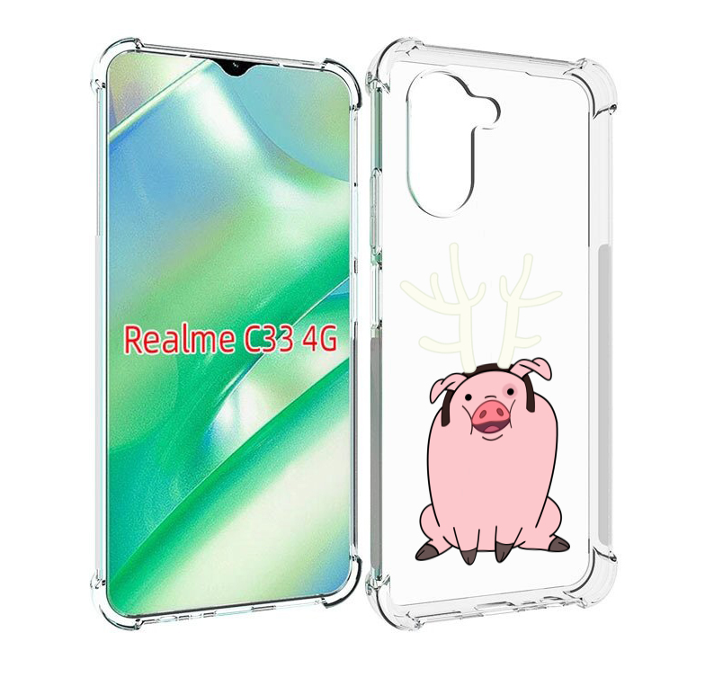 

Чехол MyPads поросенок-с-рогами для Realme C33 4G, Прозрачный, Tocco