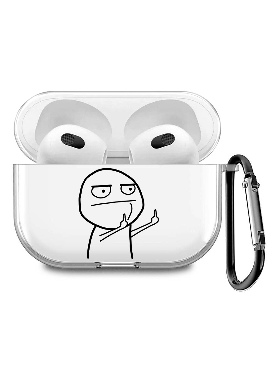 

Силиконовый чехол для наушников Apple AirPods 3 с принтом "Fck", Прозрачный;красный;черный, 200008678