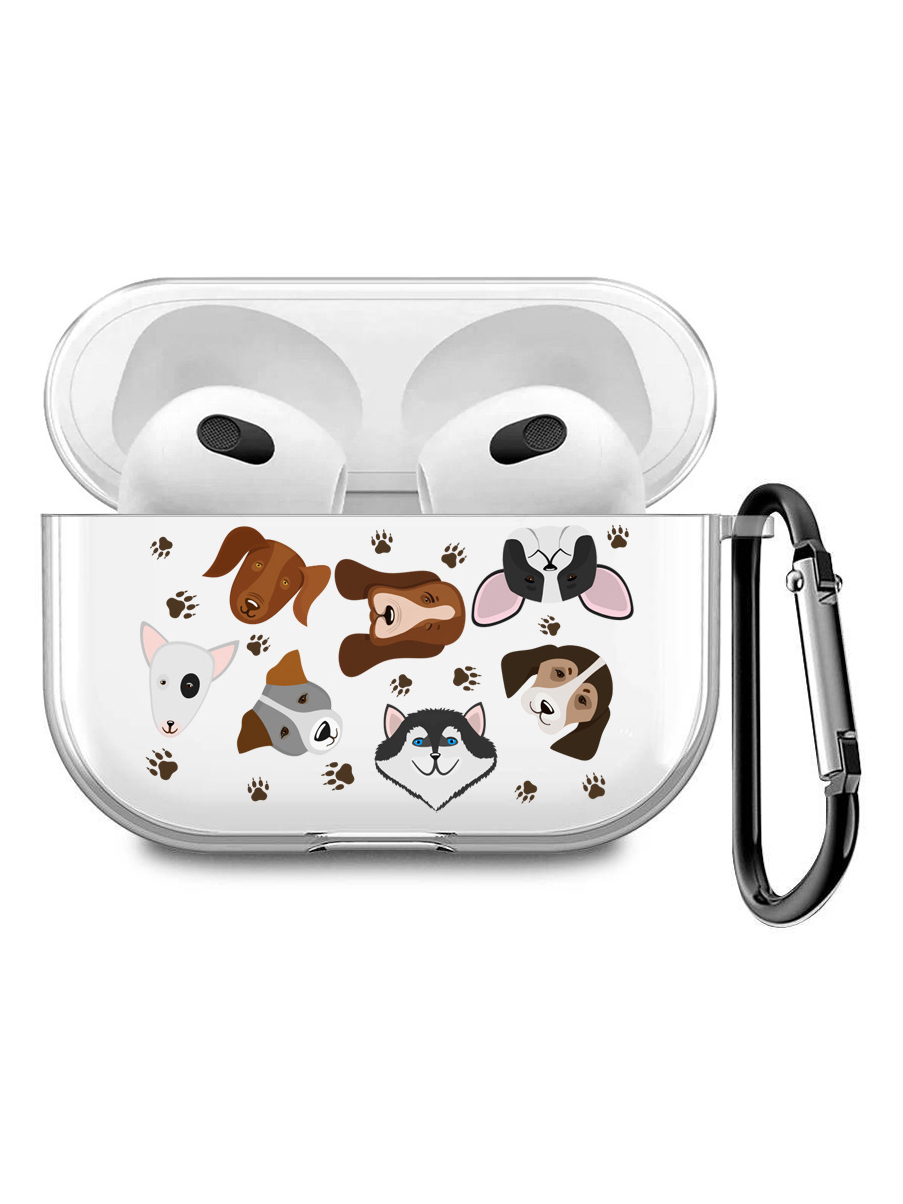 

Силиконовый чехол для наушников Apple AirPods 3 с принтом "Dogs Pattern", Прозрачный;белый;коричневый;черный, 200008678