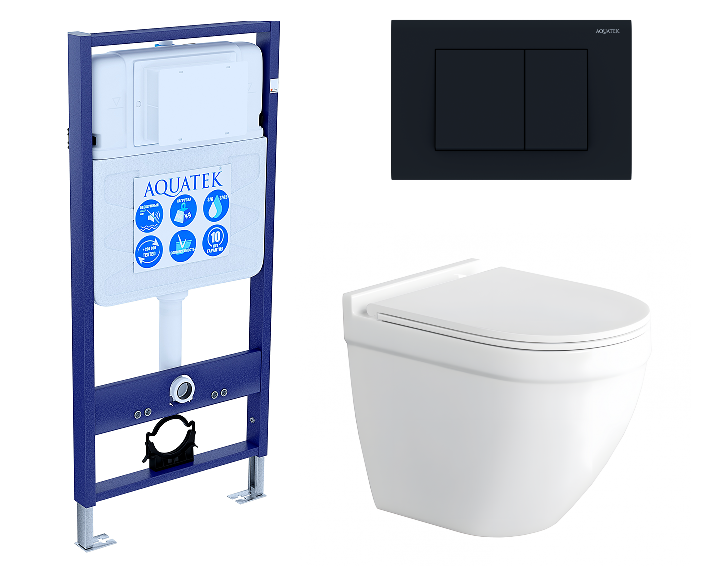 

Комплект: инсталляция Акватек Standart + унитаз Pulito с кнопкой черной