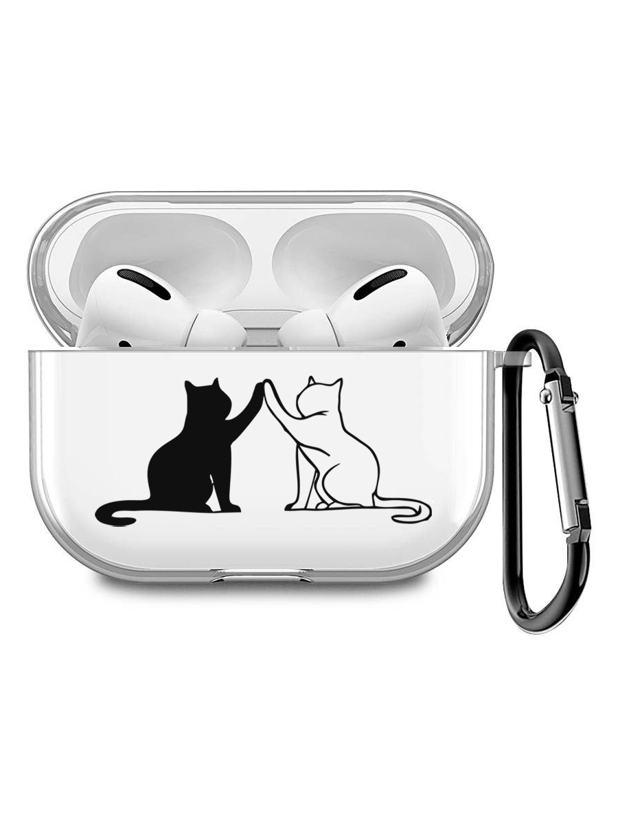 

Силиконовый чехол для наушников Apple AirPods Pro с принтом "Cats", Прозрачный;черный, 200008679